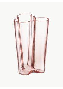 iittala Wazon ze szkła dmuchanego Alvar Aalto Pudrowy róż Szkło S 17 x W 25 cm