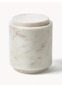 Caja de almacenamiento de mármol Simba, al 14 cm Blanco Mármol Ø 12 x Al 14 cm | Westwing Collection