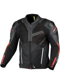 Macna Galvic, veste en cuir et en maille , couleur: Noir/Rouge , taille: 50
