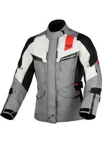 Macna Zastra, giacca tessile impermeabile donna , colore: Grigio/Grigio Chiaro/Nero/Rosso , dimensione: S