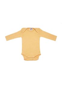 Cosilana Baby-Body (Langarm) aus Baumwolle/Wolle/Seide - 62 / 68 22 Gelb