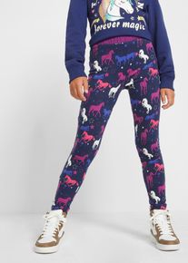 bonprix Leggings térmicos con motivo de caballos, azul, 116/122