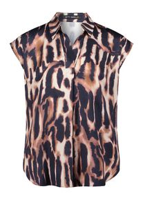 Betty Barclay Satin-Bluse mit Kragen Damen blau Größe S Animalprint