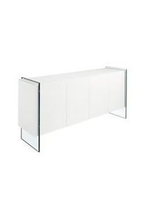 AC ANGEL CERDA Angel Cerdá Aparador blanco laterales cristal 3058C 170 x 43 x 77
