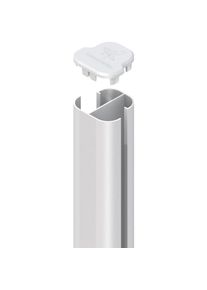 TraumGarten Sichtschutzzaun SYSTEM Eck-Steckpfosten Basic Aufdübeln weiß, 105 cm