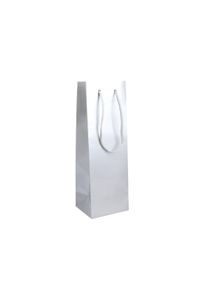10 Unit&agrave; - Borsa per bottiglie, 12 x 36 x 10 cm argento, carta laccata