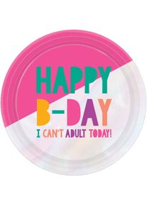 Amscan 8 assiettes en papier Birthday Vibes 23cm