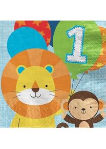 16 serviettes 1 an Party Animal 33cm