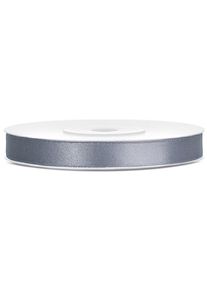 partydeco Cinta de raso 25m gris 6mm ancho