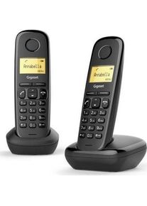 Siemens Gigaset A170 Duo, Telefon, Schwarz