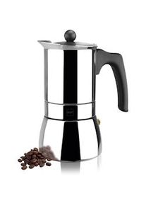 Magefesa Genova - Cafetera Italiana de 6 Tazas, Acero Inoxidable 18/10, Mango Ergonómico, Ahorro de Energía, Todo Tipo de Cocinas, Inducción