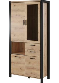 Home Affaire Vitrine »Aktiv« in braun, Größe B/H/T: 100 cm x 200 cm x 40,5 cm