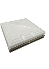 MPK Modell 42 Dachhaube Dachfenster Doppelplissee mit Zwangsbelüftung 40x40cm Milchglas Rahmen grau
