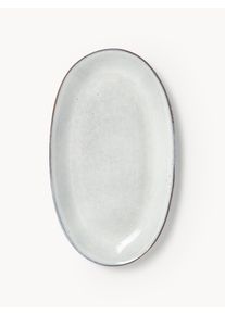 Broste Copenhagen Fuente artesanal de gres Nordic Sand, 30 cm Gris Loza de barro An 30 x F 17 cm