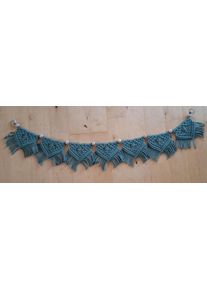 Knotenliebe Makramee Wimpelkette, jadegrün, 110cm