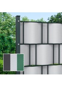 PVC Sichtschutzstreifen Hart | 19 cm x 2,525 m, grau, 10 Stück | paramondo