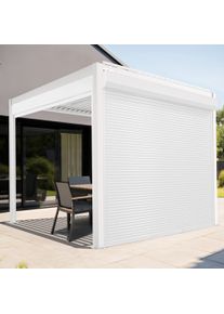 Rollladen für Pergola mit Lamellendach | Manuell, 3 m, weiß | JAROLIFT