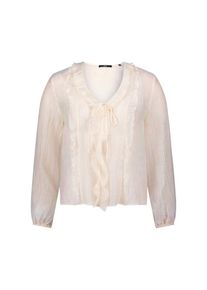 Zero Bluse mit Rüschen Damen beige Größe XS Unifarben