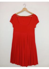 3SUISSES Damen Sommerkleid Rot Elegant Midi Gr. 38 M Falten