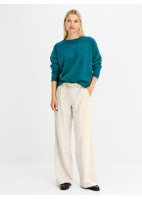 Damen Pullover im Oversize-Schnitt in aquapetrol ,Gr&ouml;&szlig;e 46, WITT, 50% Viskose, 28% Polyester, 22% Polyamid