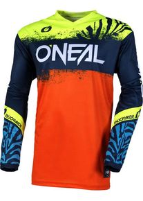 O Neal ONeal Element Shocker S25, jersey niños , color: Azul Oscuro/Naranja/Amarillo Neón/Azul , tamaño: XS
