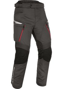 Oxford Montreal 4.0, pantalones textiles impermeables , color: Gris Oscuro/Negro/Rojo , tamaño: XXL