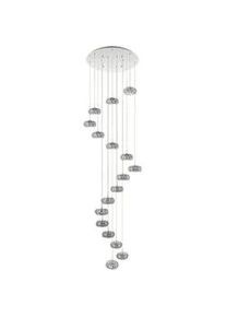 Eglo Kristall-Hängeleuchte , Klar, Chromfarben , Metall, Glas , 329 cm , Lampen & Leuchten, Innenbeleuchtung, Hängeleuchten, Pendelleuchten