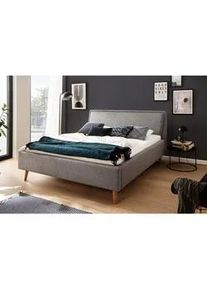 Livetastic Polsterbett , Grau , Textil , Esche , massiv , 140x200 cm , Reach , Schlafzimmer, Betten, Polsterbetten