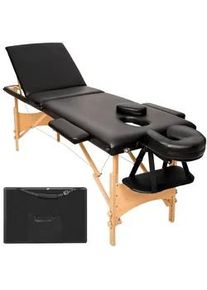 TecTake Massageliege 3 Zonen Daniel,210 x 95 x 84 cm,schwarz , Schwarz , Holz , 61x62x185 cm , Freizeit, Wellness, Körperpflege, Wohlfühlprodukte