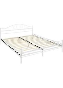 TecTake Metallbett Sonno,180 x 200 cm,weiß/weiß , Weiß , Metall , Schlafzimmer, Betten, Metallbetten