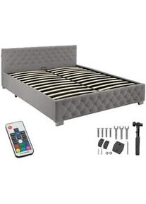 TecTake Polsterbett Daytona,großer Stauraum,dunkelgrau , Dunkelgrau , Holz , 180x200 cm , Ce , Schlafzimmer, Betten, Polsterbetten