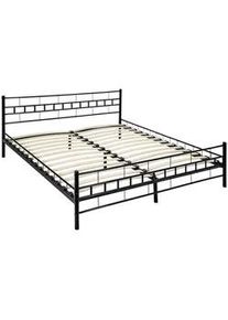 TecTake Metallbett Malta,180 x 200 cm,schwarz , Schwarz , Metall , Schlafzimmer, Betten, Metallbetten