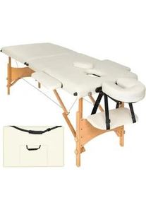 TecTake Massageliege 2 Zonen Freddi,210 x 95 x 84 cm,beige , Beige , Holz , 61x62x185 cm , Freizeit, Wellness, Körperpflege, Wohlfühlprodukte