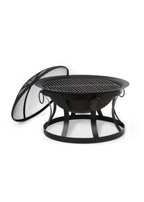 Blumfeldt Pentos, 2 az 1-ben tűzrakóhely és grill, Ø 73 cm, szikrák elleni védelem, Ø 60 cm grill, fekete