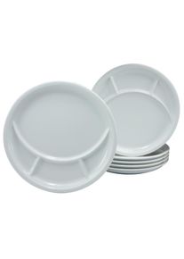Creatable , Fondueteller »Essteller Universal«, (Set, 4 St.), Teller Set, 4 Personen, Porzellan, spülmaschinenfest, Made in Europe , weiß
