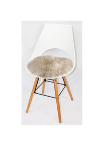 Heitmann Felle , Stuhlkissen »Lamm, Sitzauflage rund«, Ø 45 cm, echtes Lammfell, waschbar, auch als 2er oder 4er Set , leinen , B/L: 45 cm x 45 cm