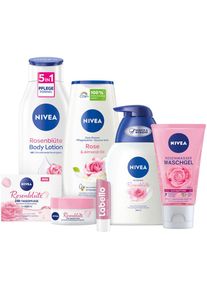 Nivea , Pflege-Geschenkset »Smell of Roses«, (6 tlg.), Sinnliche Pflege mit zartem Rosen-Duft für Haut und Sinne. , 6tlg , Labello Velvet Rose: Für...