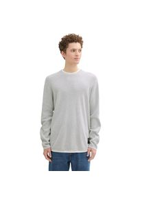 Tom Tailor Denim , 2-in-1-Pullover, mit Struktur , light stone grey melange , L , L , Pullover von Tom Tailor Denim