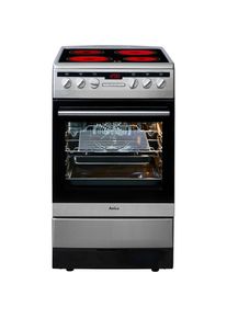 Amica, Elektro-Standherd &raquo;SHC 11579/1 E&laquo; mit Teleskopauszug nachr&uuml;stbar RapidWarmUp-Funktion, edelstahlfarben/schwarz, Maxibackofen mit 66 Litern