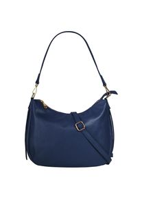 CLUTY , Umhängetasche, echt Leder, Made in Italy , blau