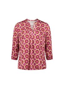 Cartoon, Damen, Klassische Bluse &raquo;Blusenshirt mit Muster&laquo;, Wei&szlig;/Violett, 34, Wei&szlig;/Violett, Passform: Figurumspielend