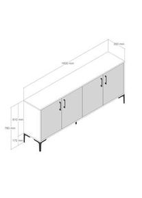 Krosi Decor Aparador Kiev 160 blanco 160x35x78 cm