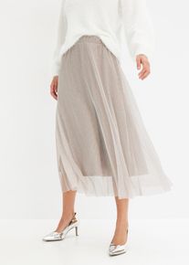 Gonna in jersey con fili glitterati, Grigio, Taglia 42/44 (S), bonprix