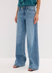 Jeans wide leg extra lunghi low stretch vita media, Blu, Taglia 46, bonprix