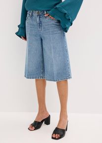 Bermuda in jeans low stretch vita media, Blu, Taglia 54, bonprix