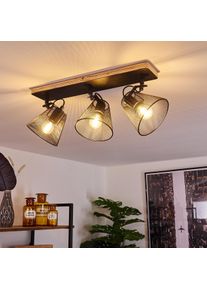 hofstein Panaguá Lámpara de Techo Madera clara, Negro, 3 luces