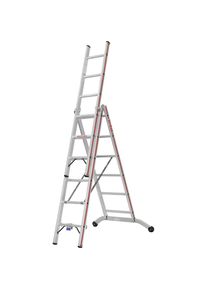 Hymer Aluminium reformladder, industrie-uitvoering, 3 x 6 sporten, max. werkhoogte 5,00 m