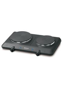 Taurus Volcan Duo Hornillo eléctrico portátil doble de 2250W, diámetros de 18/15 cm, 9 niveles de temperatura, cocina campistas/autocaravanas