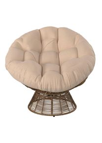 Ambia Garden Garten-Relaxsessel , Beige , Metall, Kunststoff , Füllung: Baumwolle (recycelt) , 96x86x78 cm , Gartenmöbel, Gartenliegen, Liegestühle
