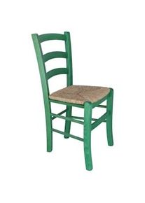 Aranaz Silla rústica asiento paja verde - pack 2 unidades